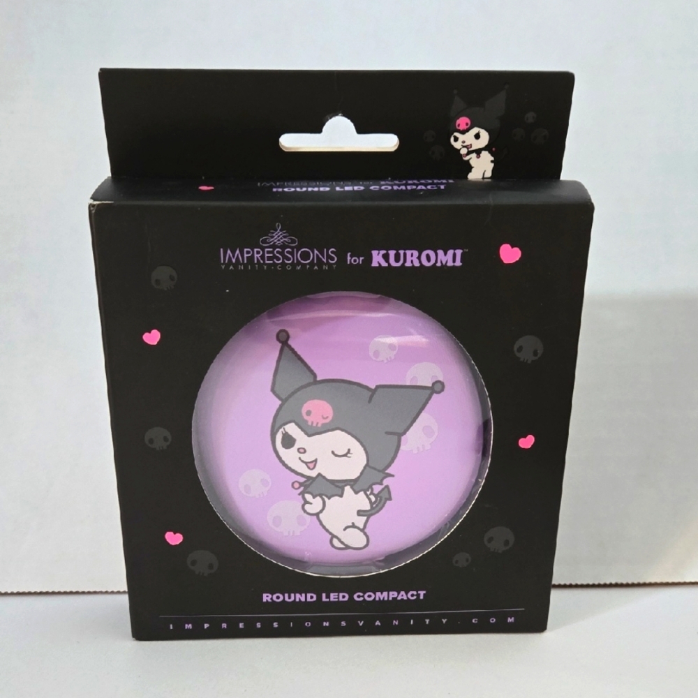 Impressions for Kuromi by Sanrio 2024 Round LED Compact Mirror 3.5" Diameter